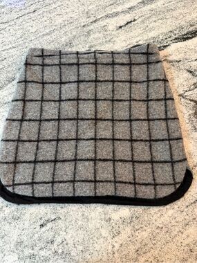 Madewell Gray Windowpane Wool Blend Mini Skirt - Classic Check Pattern